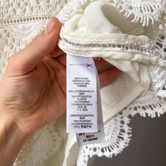 ☀️ White Crochet Lace Mini Tank Dress – Relaxed Fit Juicy Couture Size 4 - Picture 3 of 7